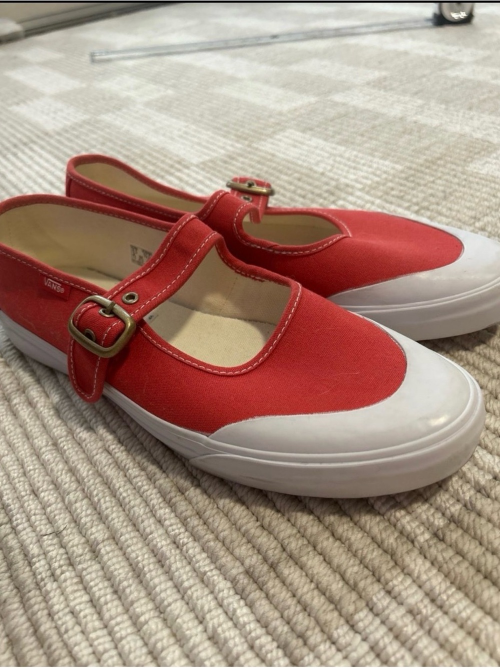 Vans women’s Red Mary Jane Canvas Shoes